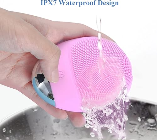 Miniatura 6 de Cepillo de limpieza facial, 3 en 1, limpiador facial eléctrico de silicona suave impermeable, recargable por USB, IPX7, resistente al agua, cepillo