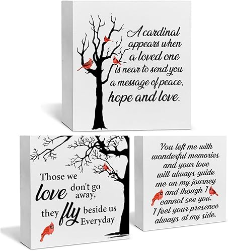Regalo conmemorativo, 3 unidades, cardenal rojo, caja de madera, letreros decorativos para el hogar, granja, cardenal rojo, decoración de bandeja