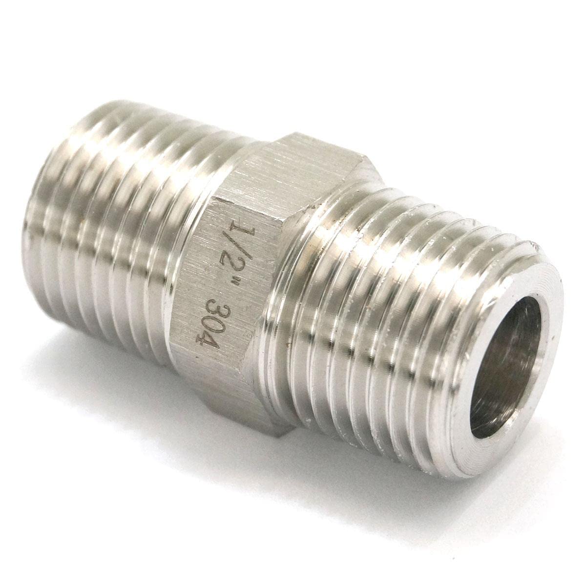 Conector de alta presión for tubería de acero inoxidable 304, 1 pieza, 200 bar, 2" BSP macho hexagonal
