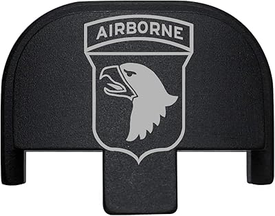 NDZ Performance Rear Slide Cover Back Plate for Smith & Wesson Self Defense S&W SD9 SD40 VE 9mm .40 Black Custom Laser Engraved Image: Army Airborne 101st Division
