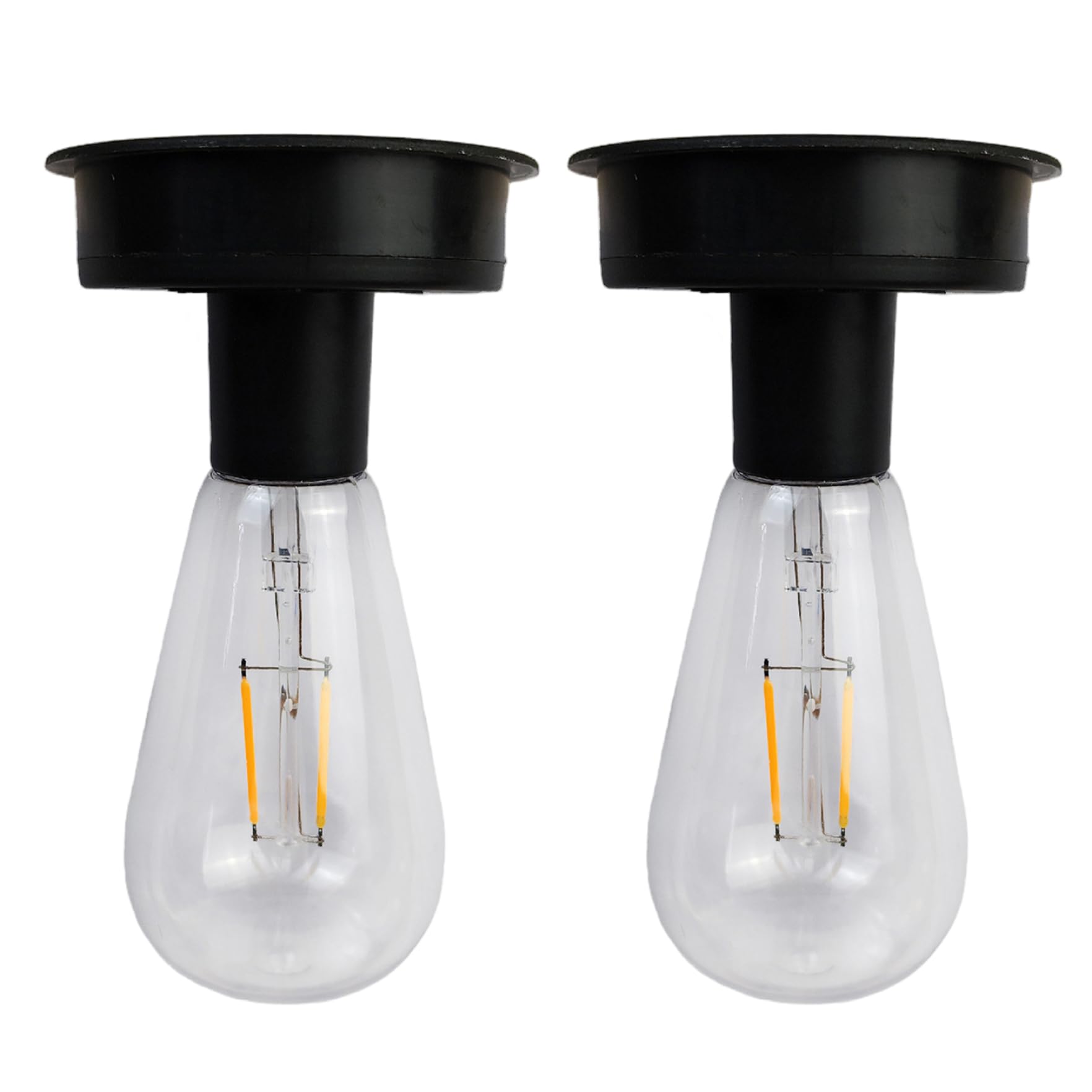 2Pcs Solar Light Bulbs for Outside, 3.4 Inch Waterproof Solar Powered Light Bulb, Warm White for Yard, Garden, Replacement Lights for Lanterns