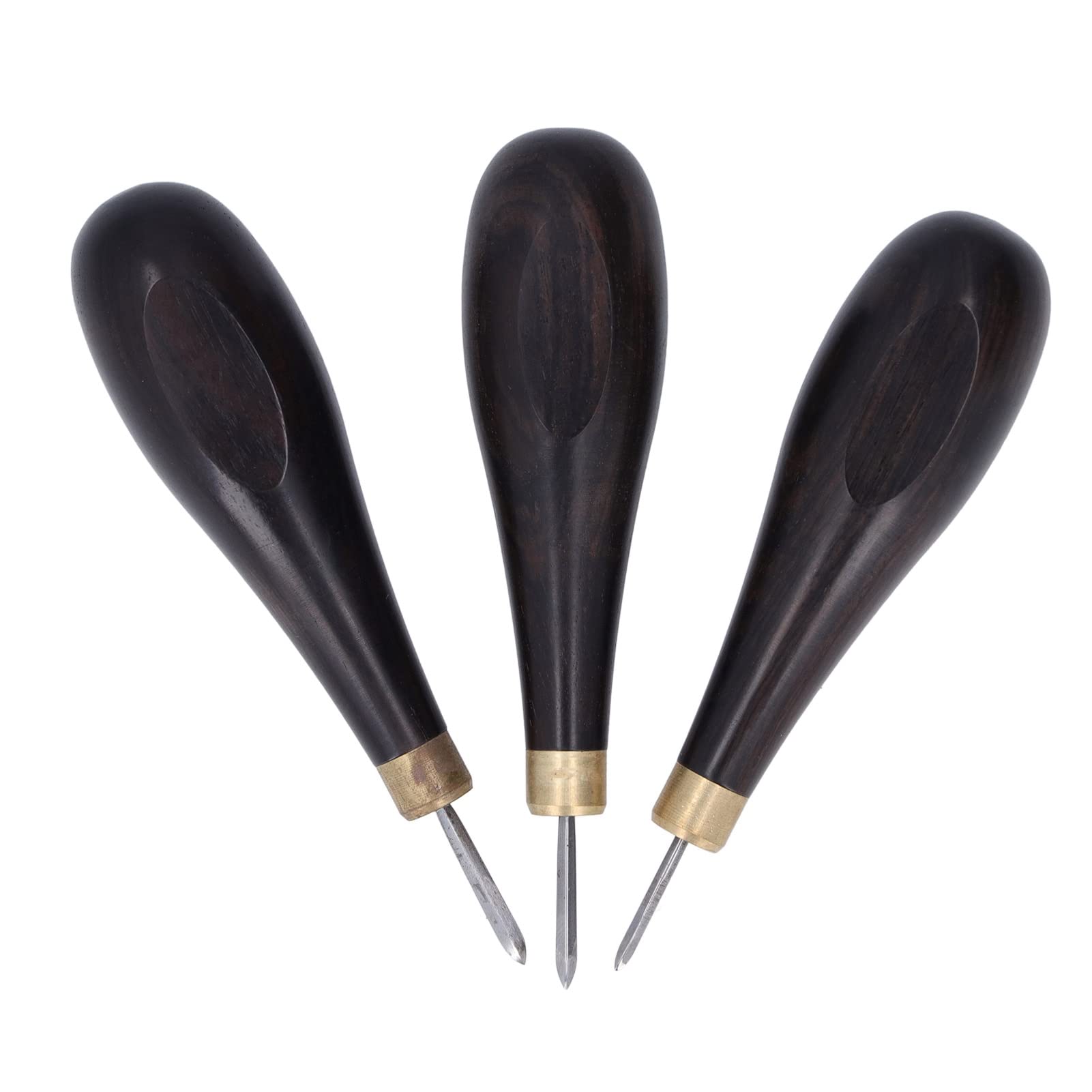 3 pezzi punteruolo da sarto in pelle, punteruolo in legno a forte penetrazione, punteruolo da cucito a forma di zucca, secchio con manico in legno per pelle 3 mm 4 mm 5 mm