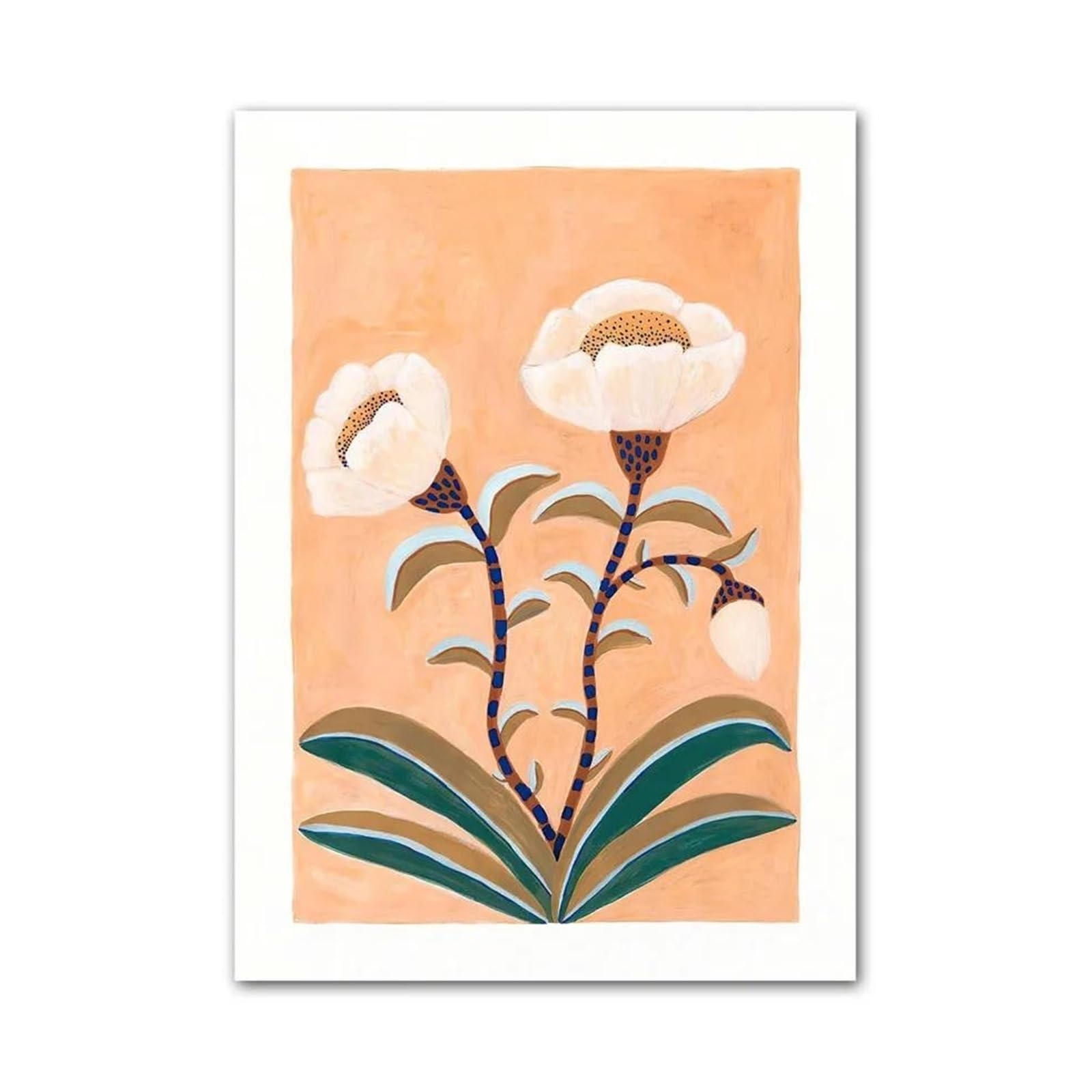 XENITE Wall Art Canvas Prints Watercolor Flowers Butterfly Bird Boho Nordic Prints Posters No Frame Wall Art Canvas Painting Pictures Kids Room Decor(C,50x70cm)