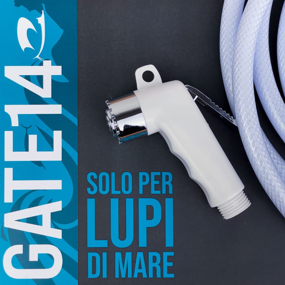 GATE14® Kit de douche pour bateaux et camping-cars avec pommeau de douche à levier Container ovale de 4 m