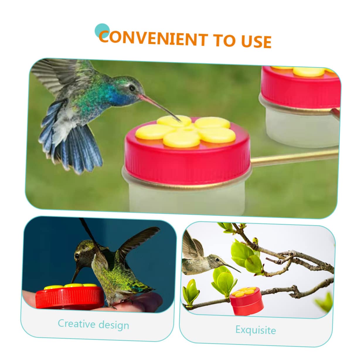 Sosoport 12pezzi Mangiatoia Per Uccelli Colibrì Con Supporto Clip Per Decorare e Balconi Facile Da Pulire e Utilizzare Per Alimentazione Acquatica