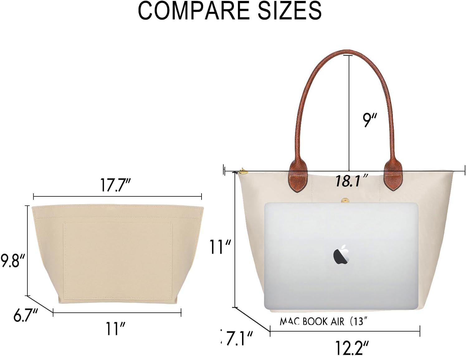 Work Tote Bag For Women: For 13-15" Laptop Foldable - For Office Professionals College Students - Commute Travel - Image 6