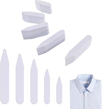 250Pcs Collar Stays Invisible Dress Shirt Collar Inserts White Plastic Collars Stays for Mens Dress Shirts 4 Sizes 1.6", 2", 2.2", 2.5" 2.7 "