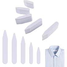 250Pcs Collar Stays Invisible Dress Shirt Collar Inserts White Plastic Collars Stays for Men's Dress Shirts 4 Sizes 1.6", 2", 2.2", 2.5" 2.7 "
