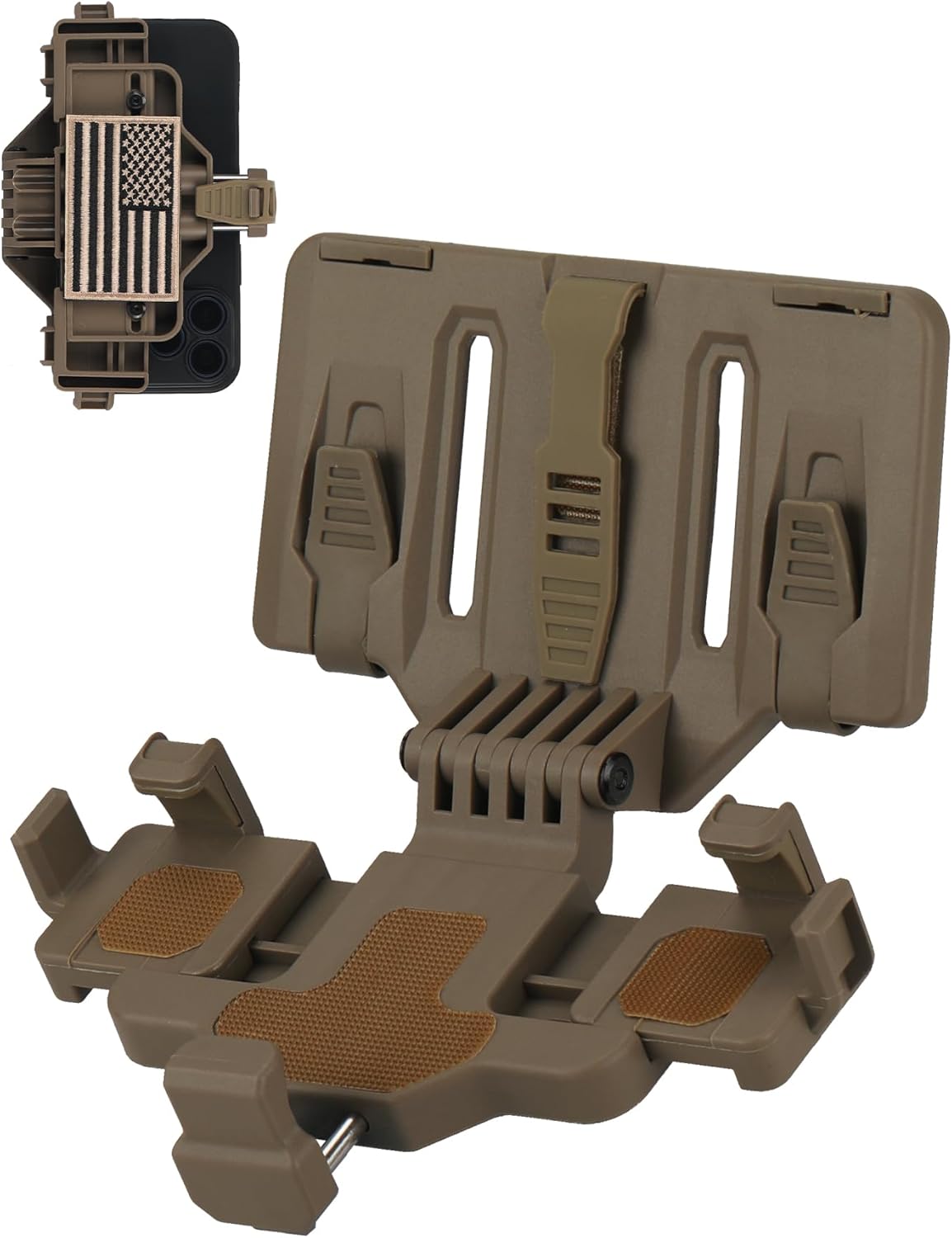 Tactical Molle Phone Holder for Plate Carrier Vest, Quick-Release Heavy Duty Phone Chest Mount for 6.0"–7.7" Smartphones Police & Outdoor Gear Accessories
