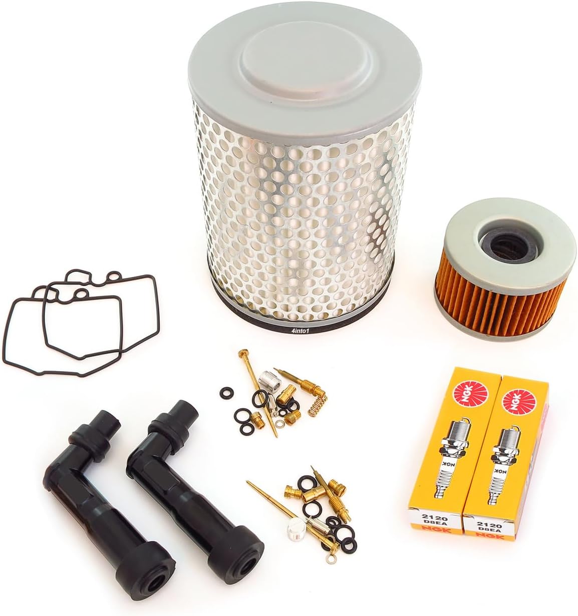 Tune Up Kit - Oil/Air filter + Spark Plugs + Carb Kits - Fits Honda CM400 CM400C/E/T 1980-1981