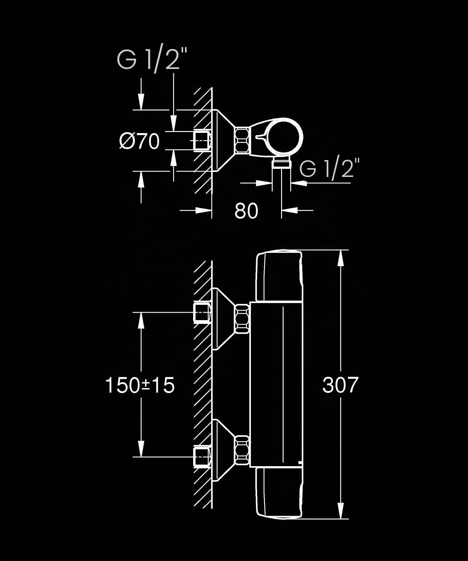 GROHE QUICKFIX, Precision Trend Miscelatore termostatico per doccia, sistema antiscottature GROHE CoolTouch, con tecnologia Water Saving, Cromo, 34229002
