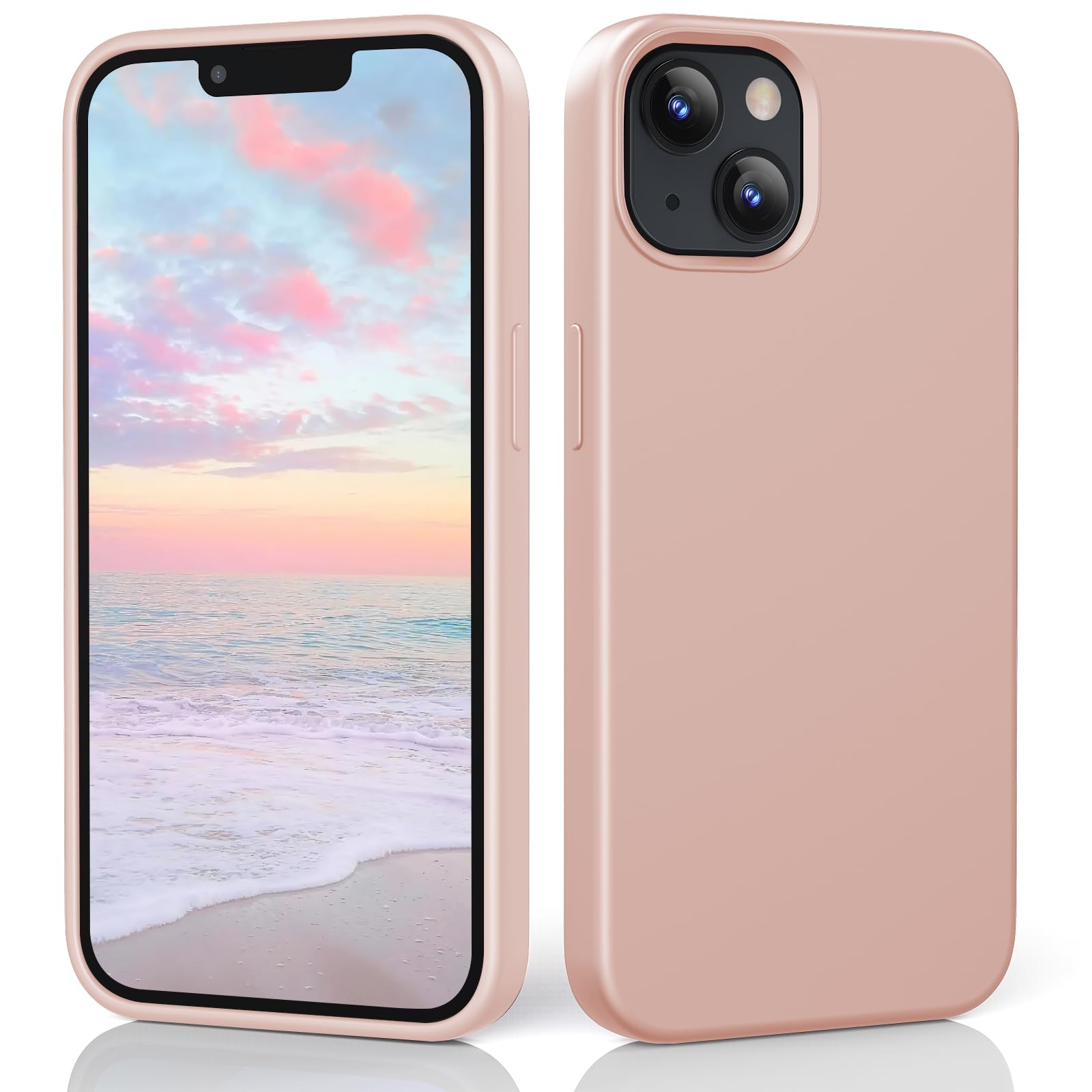 TIIXXE Silicone Case Compatible with iPhone 13 case Soft Ultra Slim Protective Shockproof Liquid Silicone Phone Case,Anti-Scratch Microfiber Lining