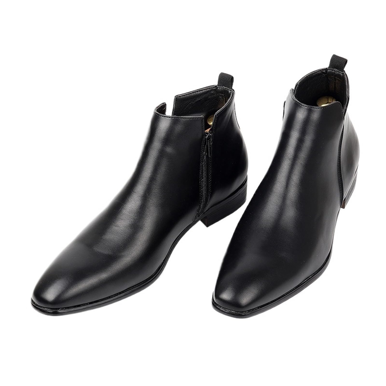 Stivali Chelsea Uomo Punta affilata Pelle Goffrata Elastico Scarpe Formali alla Caviglia
