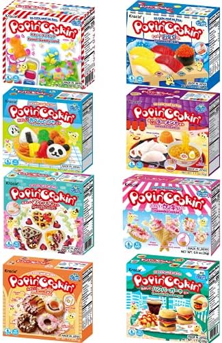 Kracie Popin Cookin DIY Candy Making Kit with ENGLISH INSTRUCTIONS, Assorted Variety Set, Perfect For Kids (Pack of 8)