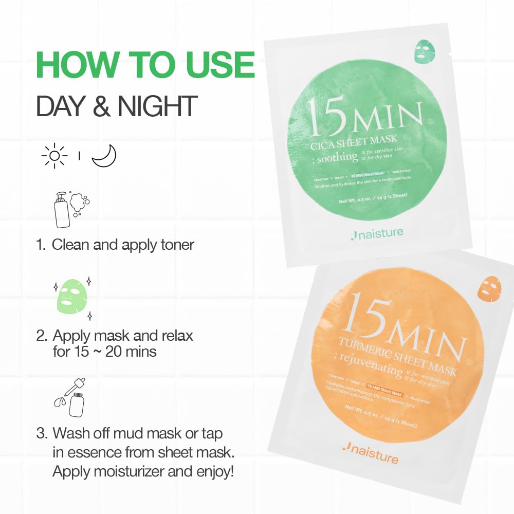 Naisture 15 Min Rescue Me Kit Skincare Gift Set for Skincare Lovers– All-in-One Bundle with Face, Eye, & Mud Masks, Complete Self-Care Kit (6 pcs) view 5