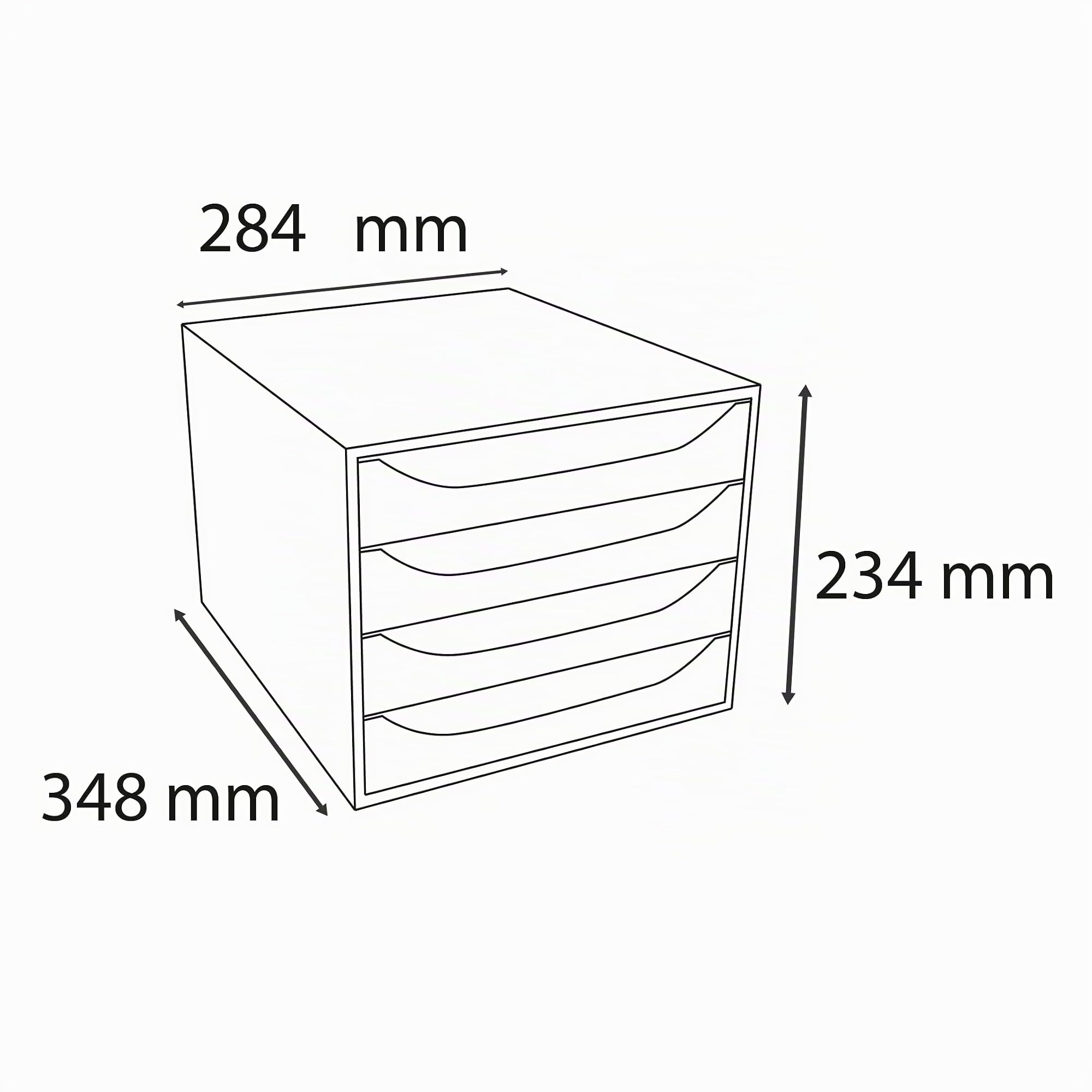 Exacompta 228606D Cassettiere, Grigio, 34.8 x 28.4 x 23.4