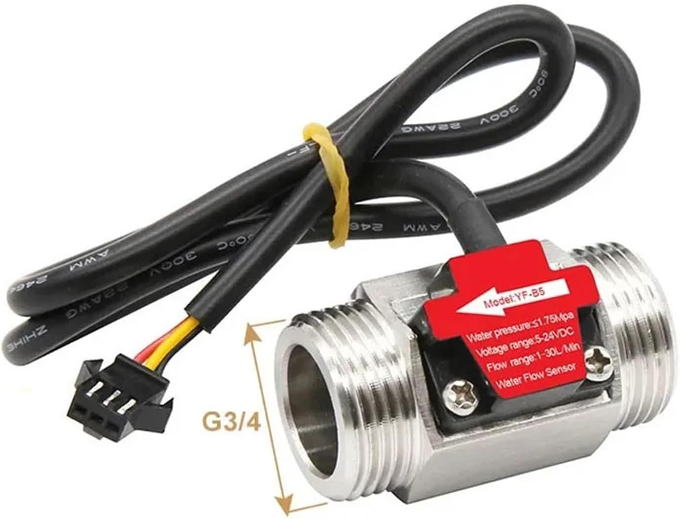 1/2 8/3 G3/4-inch G1 Water Flow Sensor NPN Pulse Signal Digital Quantity Flowmeter(DN25 G1)