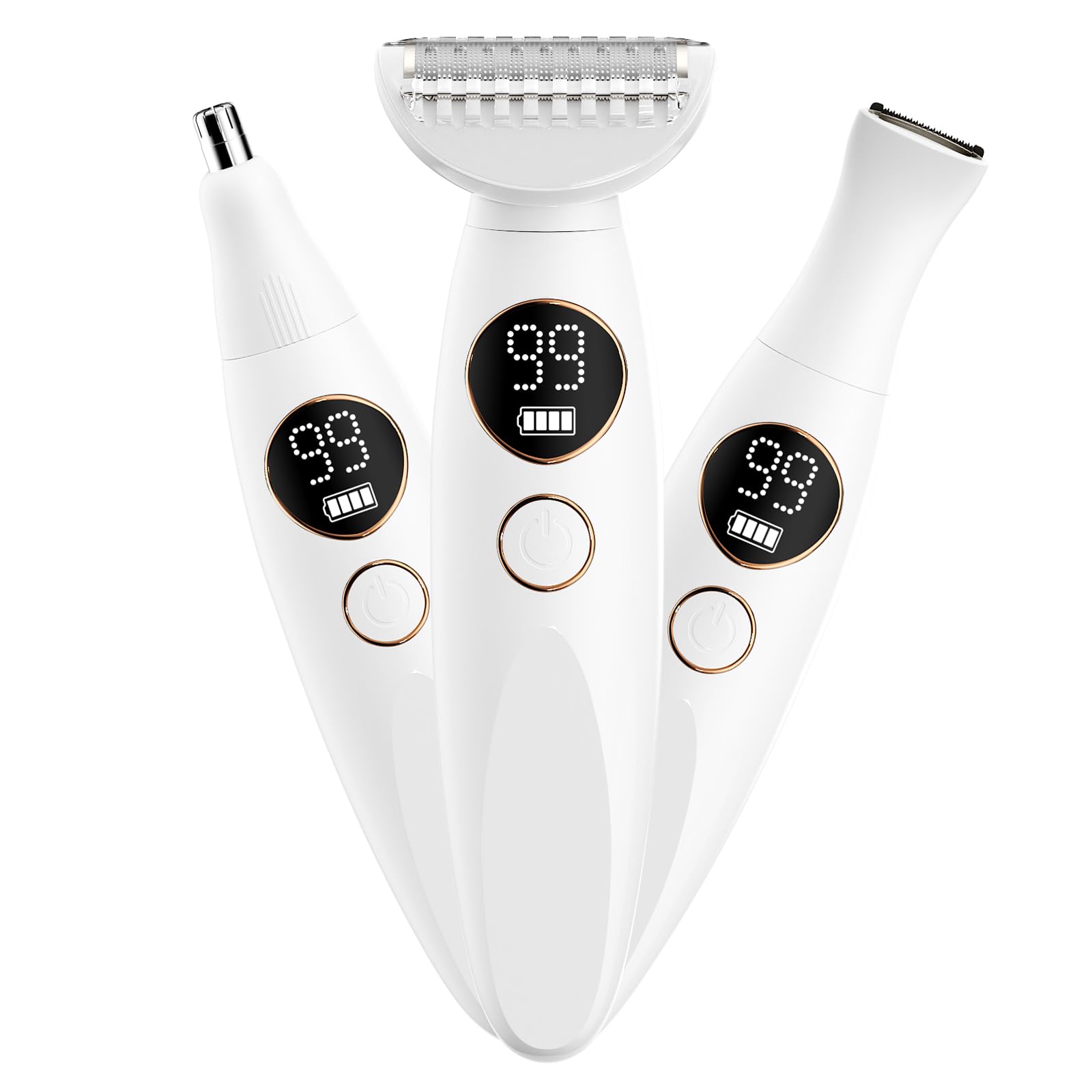 Rasierer Damen Nass-Trockenrasierer Wasserdicht Bikini Trimmer mit Ladestation Damenrasierer für Beine, Arme, Achseln und Gesichtsbehandlung Intimrasierer für Frauen 5-in-1