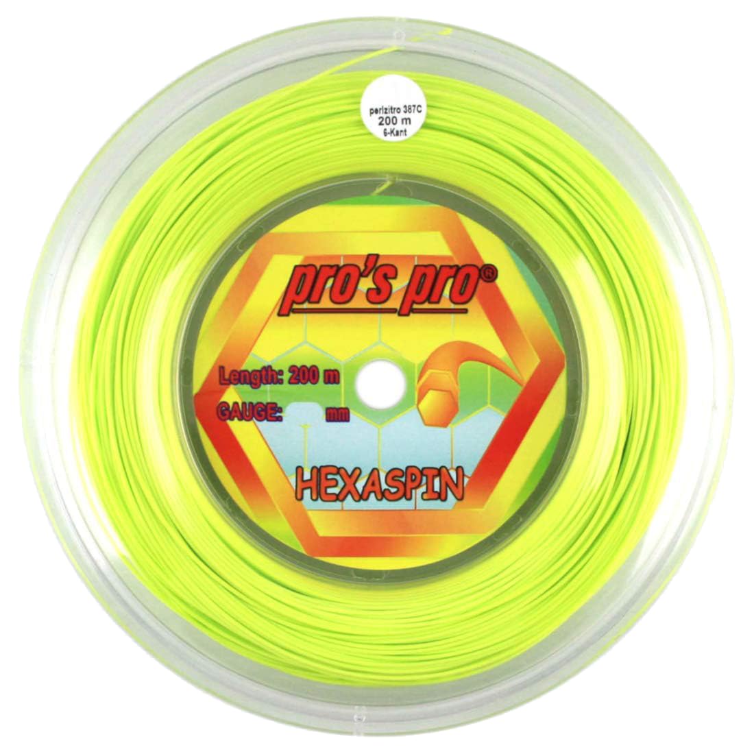 Generisch Corda da tennis Hexaspin, 200 m, per Topspin, 1,25 mm, Lime