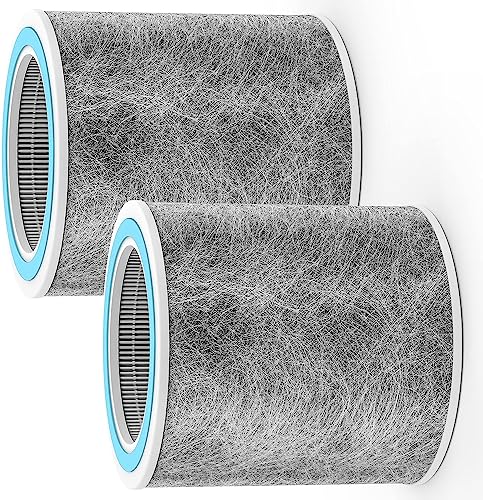 2 Pack Replacement Hepa Filters Compatible with Shark HC450, HC450C, HC451, HC452, HC452C, HC455, HP100, HP100C, HP102, HP102C, HP105, UA455 Air Purifier Part # HE1FKPET HE1FKBAS HE1FKBASMB