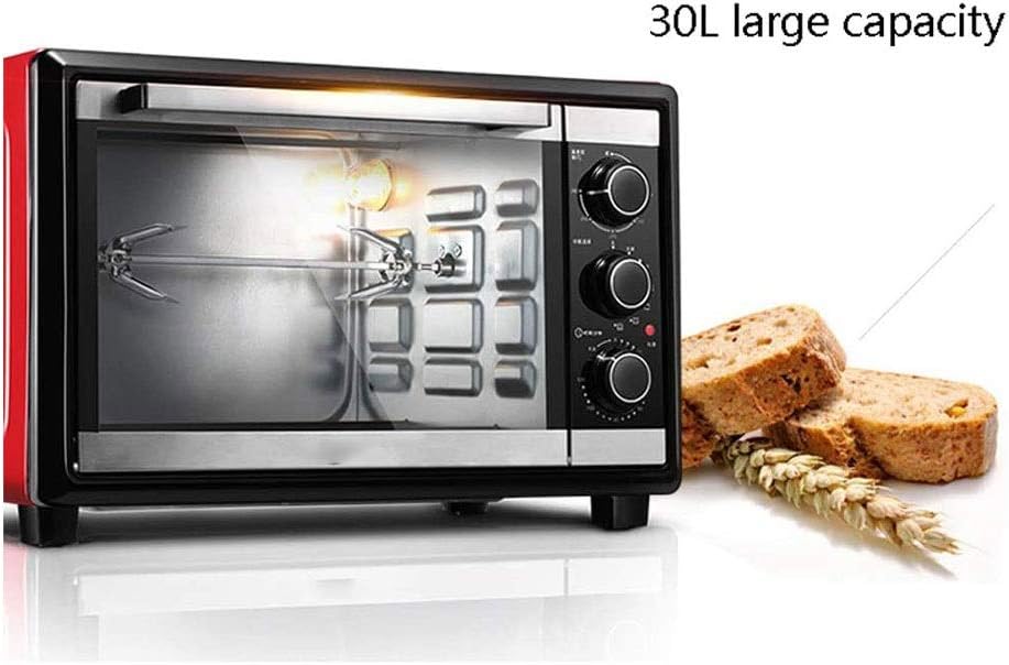 30L Toaster Oven, Multi-function Stainless Steel Finish with Four-layer Household and Commercial Eight-tube Rotary Fork Full Automatic Baking