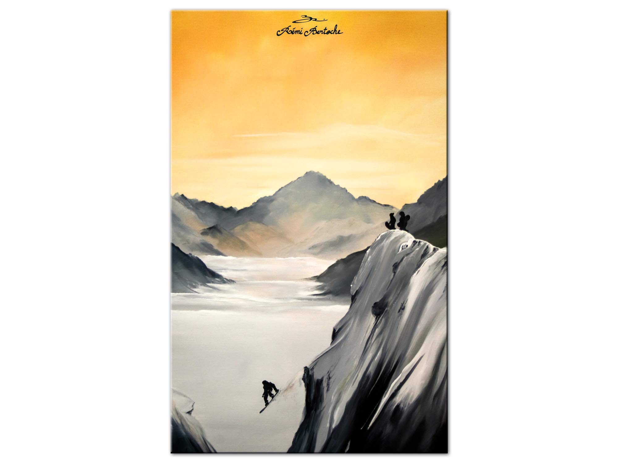 DECLINA, quadro decorativo da parete per soggiorno, moderno, cornici decorative da parete, quadro Snow Session Reproprocution pittura su tela stampata, 50 x 80 cm