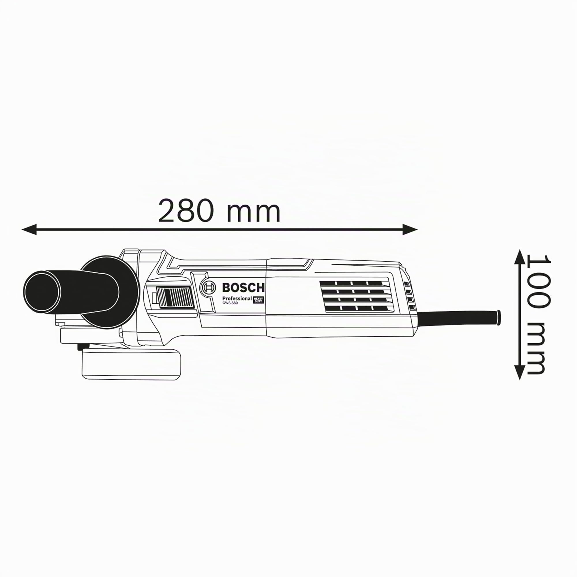 Bosch Professional meuleuse angulaire GWS 880 (Ø disque 125 mm, puissance 880 W, régime à vide : 11 000 tr/min, poignée auxiliaire, capot de protection, écrou/flasque de serrage, clé à ergots)