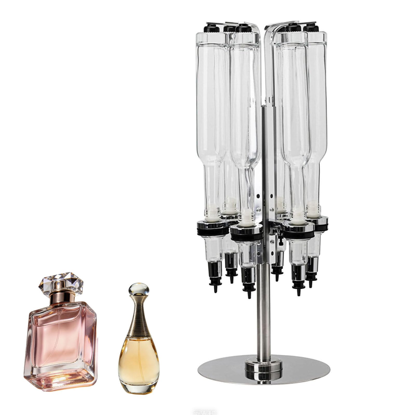 Estación dispensadora de perfumes para organizar y envasar colecciones de fragancias