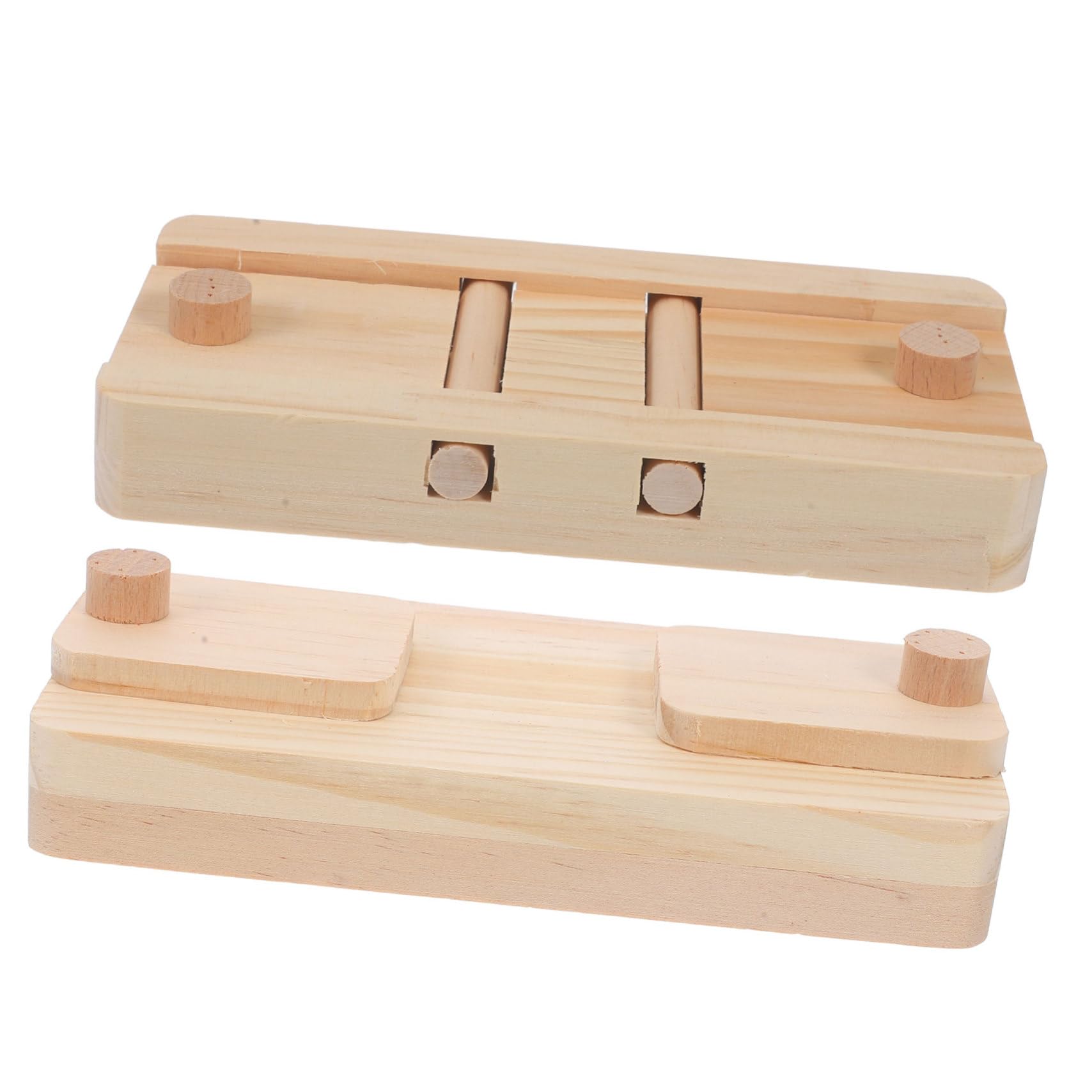 BESPORTBLE 8piezas Caja De Madera para Hámster Juguete De Alimentación y para Pequeñas Comedero Multifuncional para y Conejos Material Natural y