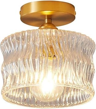 OJRGG Flush Mount Ceiling Lamp Water Wave Glass Shade Ceiling Light Modern Semi Flush Ceiling Light Fixture for Living Room Bedroom Dining Room Kitchen Hallway Entry Foyer Pendant Lamp