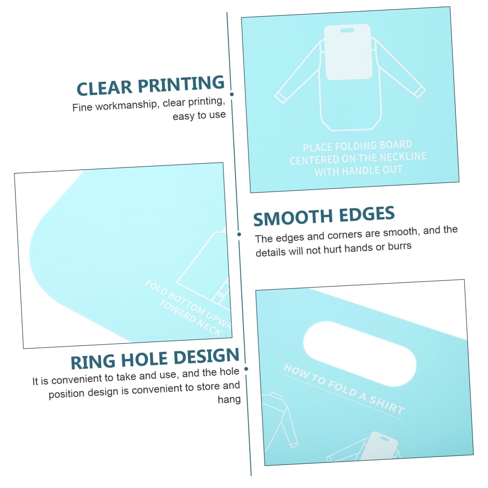 SOESFOUFU Compact Size Folding Board Laundry Folders Pp Liner for Shirt Clothes Folding Wrapping Cardboard