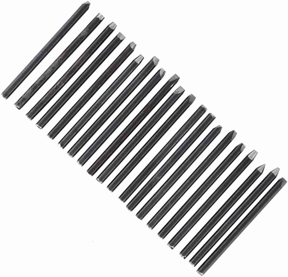 20pcs Metal Carving Tools Professional Black Jewelry Punch Stamp Hand Carved Jewelry Processing Tools