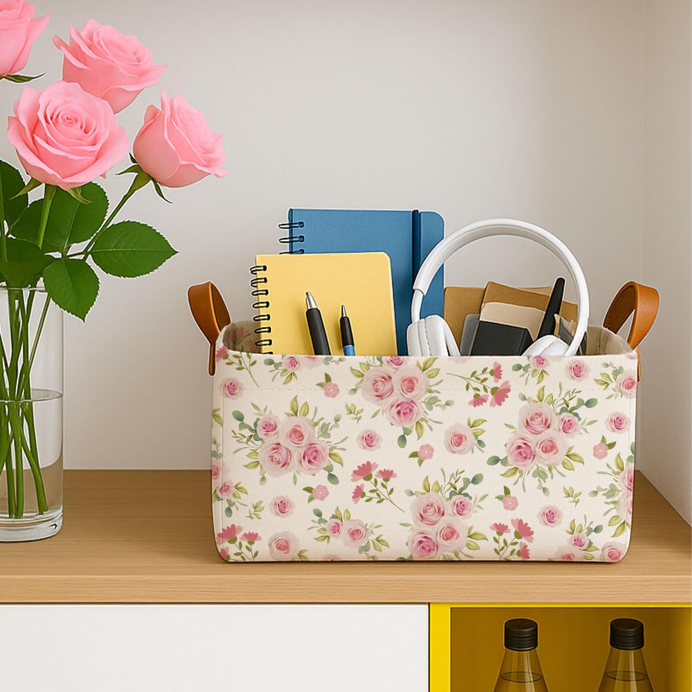 Mangata Panier Rangement, Boite De Rangement Tissu Grand Rectangulaire Dressing Avec Poignée Pour Jouets, Armoire (XL, Gris Blanc