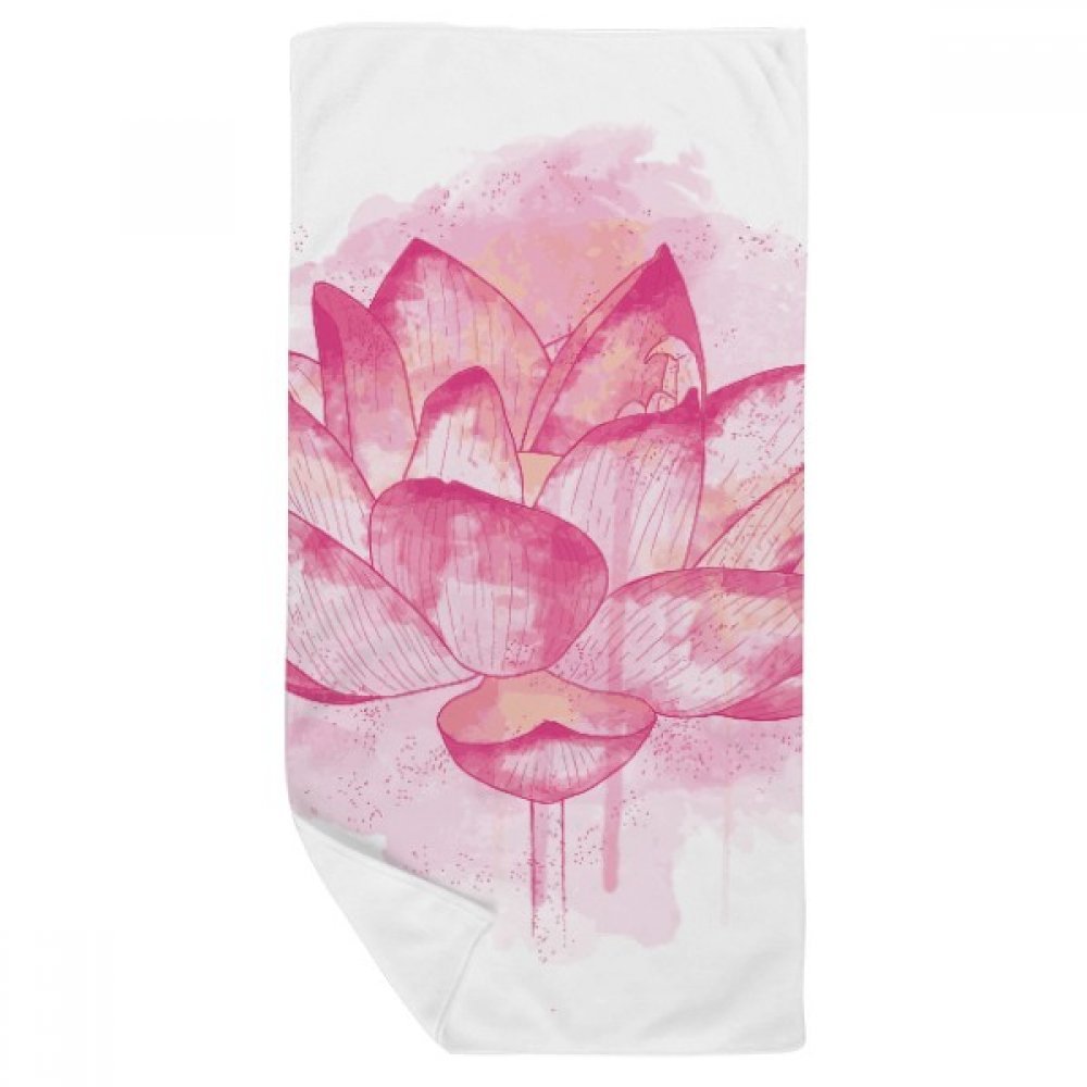 Serviette de bain doux fleur de lotus débarbouillette multicolore 35x70cm