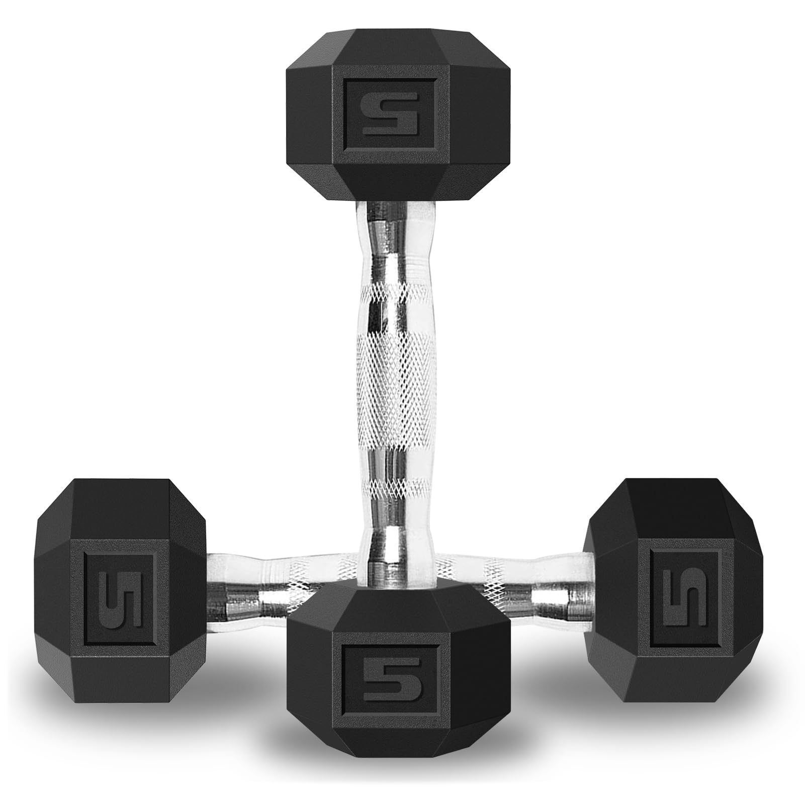 Balelinko Rubber Grip Encased Dumbbell Cast Iron Weight with Anti-Slip Handle Dumbbell -Strength Training Equipment - Home Gym
