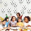 Party Port 12" Football/Soccer Theme Party Balloons For Birthday Decorations (Black & White) (Pack Of 30) - Rubber gallery image