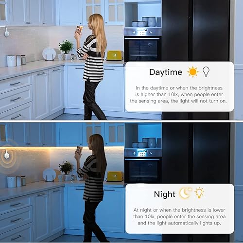 Miniatura 6 de Tira de luz LED COB activada por movimiento de 3.3 pies3.3 ft, 5 V, sensor de movimiento USB, luz LED de neón para interiores debajo de la cama,