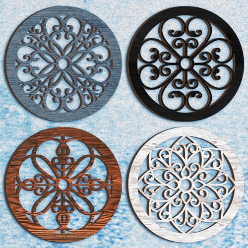 Yulejo 4 Pcs Thicken Rustic Wall Decor Farmhouse Kitchen Wall