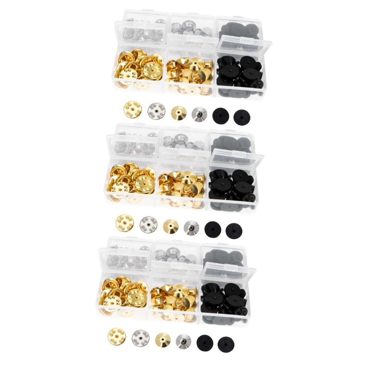 jojofuny 3 Ensembles Pinces À Cravate avec Fermoirs Décoratifs pour Broches Accessoires De Mode Et DIY 84 Pièces * 3