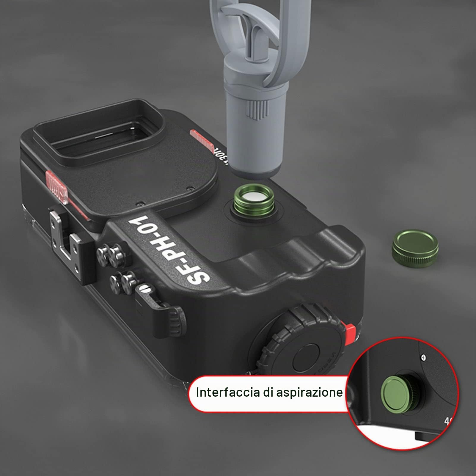 Custodia per telefono subacquea con controllo wireless, SF‑PH‑01 Custodia video per fotografia subacquea con cordino [40 M/131 Ft], custodia impermeabile per tutti gli smartphone di meno di 6,5
