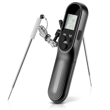 Review Meat Thermometer, Dual Probe Instant Read Meat Thermometer Rechargeable Digital Cooking Food Thermometer with One External Probe,Temperature Alarms, Mutton Beef Turkey and Other Meats Review Meat Thermometer, Dual Probe Instant Read Meat Thermometer Rechargeable Digital Cooking Food Thermometer with One External Probe,Temperature Alarms, Mutton Beef Turkey and Other Meats