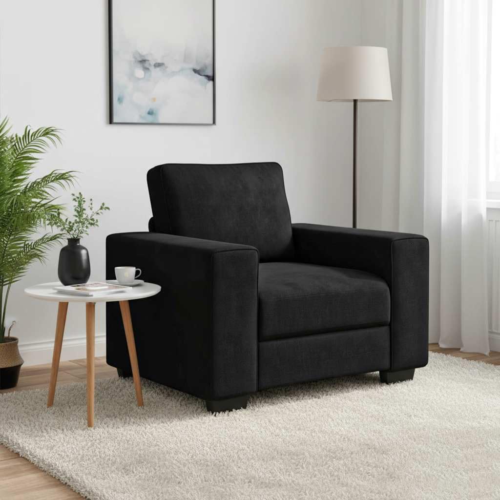 vidaXL Divano Sedia Nero 100x77x82 cm Velluto, Divano Singolo, Divano Comfort, Sedia TV, Divano, Divano Seduta, Divano Relax, Divano per Il Tempo Libero