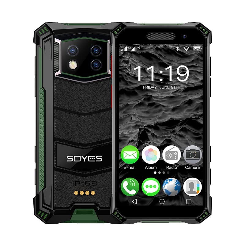 SOYES S10 Mini Rugged Cell Phone Unlocked, Rugged Unlocked Phones, 13MP Camera 4GB+64GB Android 10 IP68 Waterproof Unlocked Smartphone, 3.5