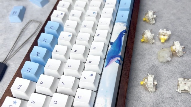 TkkkＨ ZA646 60% Keyboard 63 Keys Hot Swappable Green Red Switch Custom