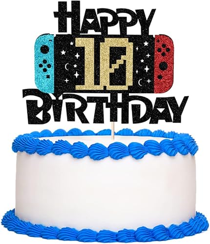 Bekaterea Decoración de pastel de cumpleaños de 10 años, decoración de pastel de fiesta de 10 años, decoración de pastel de fiesta con temática de