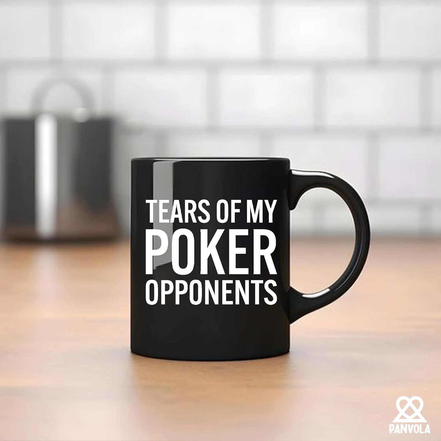 Panvola Tears of My Poker Opponents Funny Gift for Poker Lovers Players Coworker Friends Dad Mom Husband Wife Sister Brother Card Games Ceramic Coffee Mug (Black, 11 oz) - Image 4