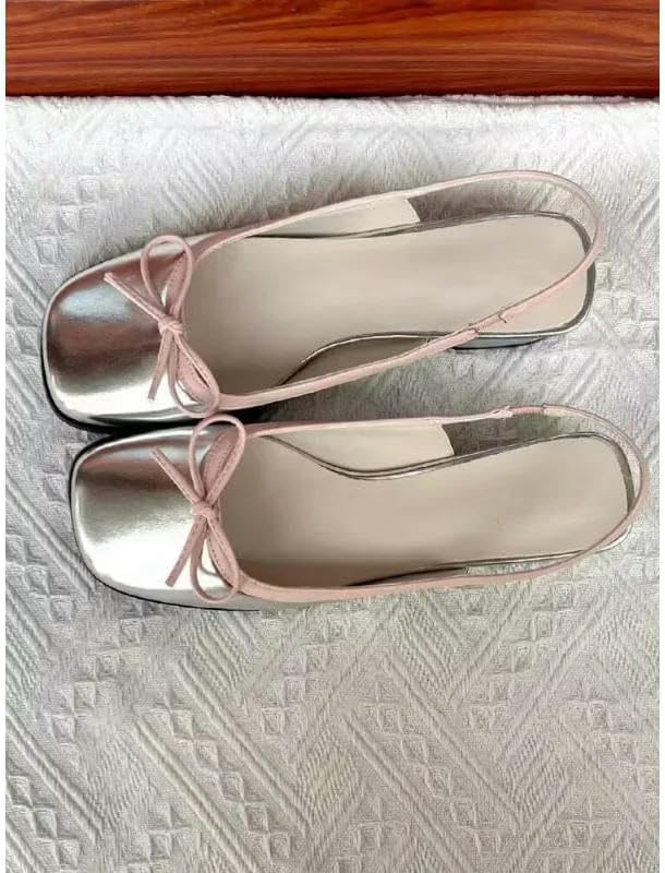 Women's Ballet Flats Shoes Summer Women's Flats Shoes Square Toe Slip On Flat Shoes for Woman Ballet Flats Bow Women's Sandals