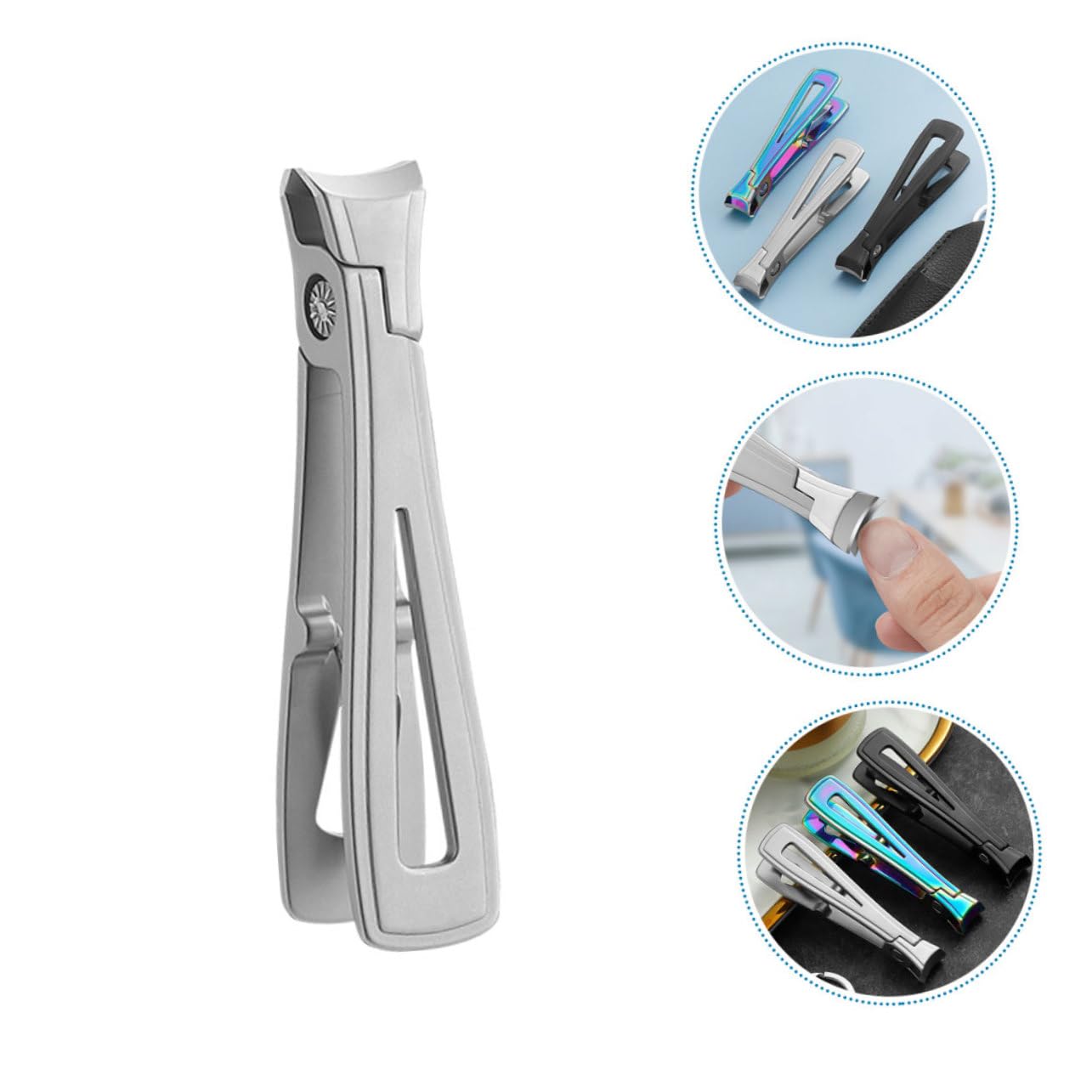 Healeved 3pezzi Tagliaunghie Professionale Acciaio Inossidabile Per Unghie Spesse e Incarnite Design Ergonomico e Manico Antiscivolo Per Anziani e Uso Quotidiano
