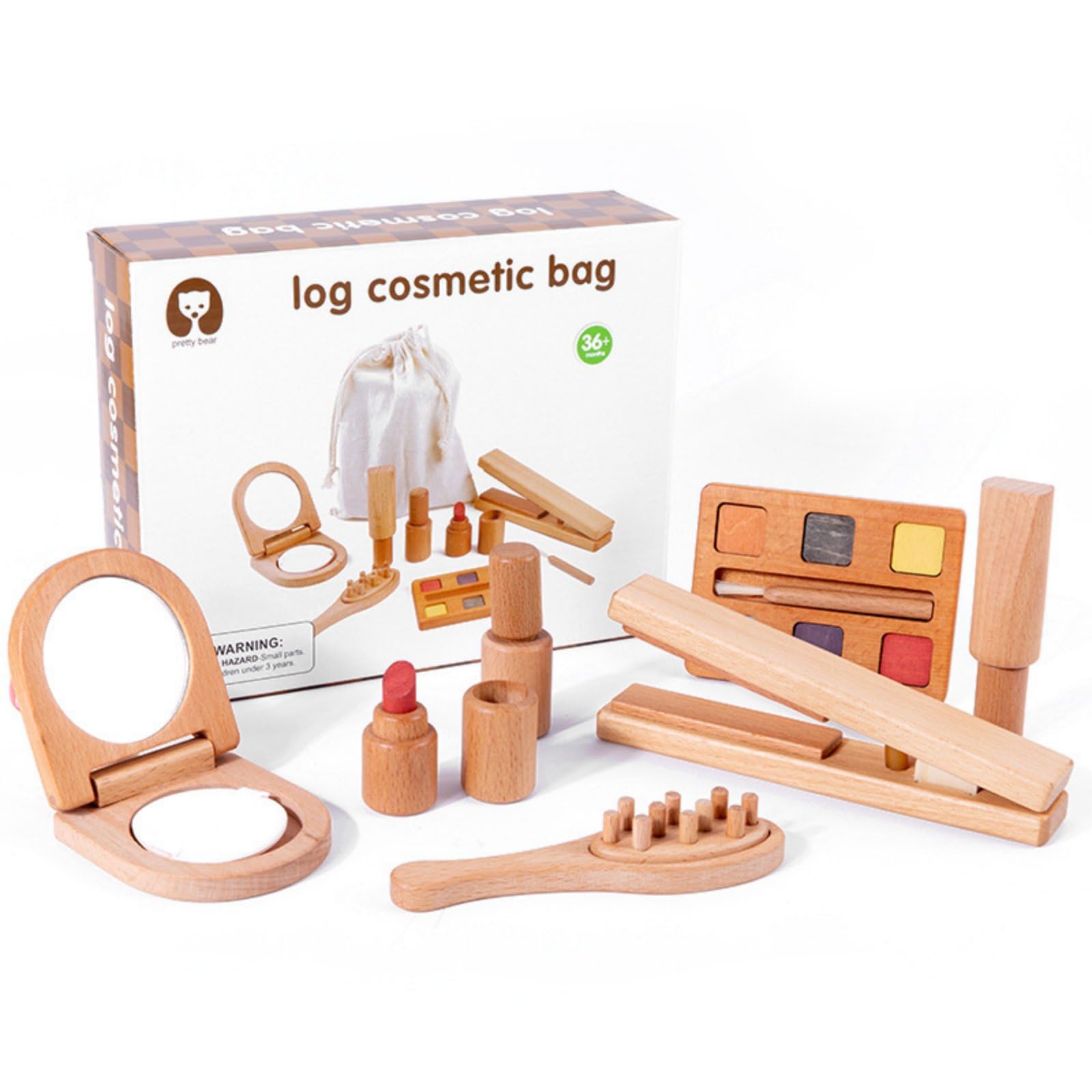 Giocattolo Trucco Bambini Set Trucchi Parrucchiera Valigetta Trucco Piastra Capelli Ombretti Smalto Specchio Custodia Legno Non Trattato Adatto a