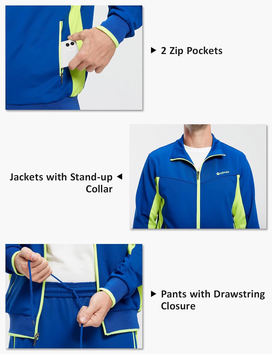 TBMPOY Men's Tracksuits Sweatsuits for Men Sweat Track Suits 2 Piece Casual Athletic Jogging Warm Up Full Zip Sets - Image 4